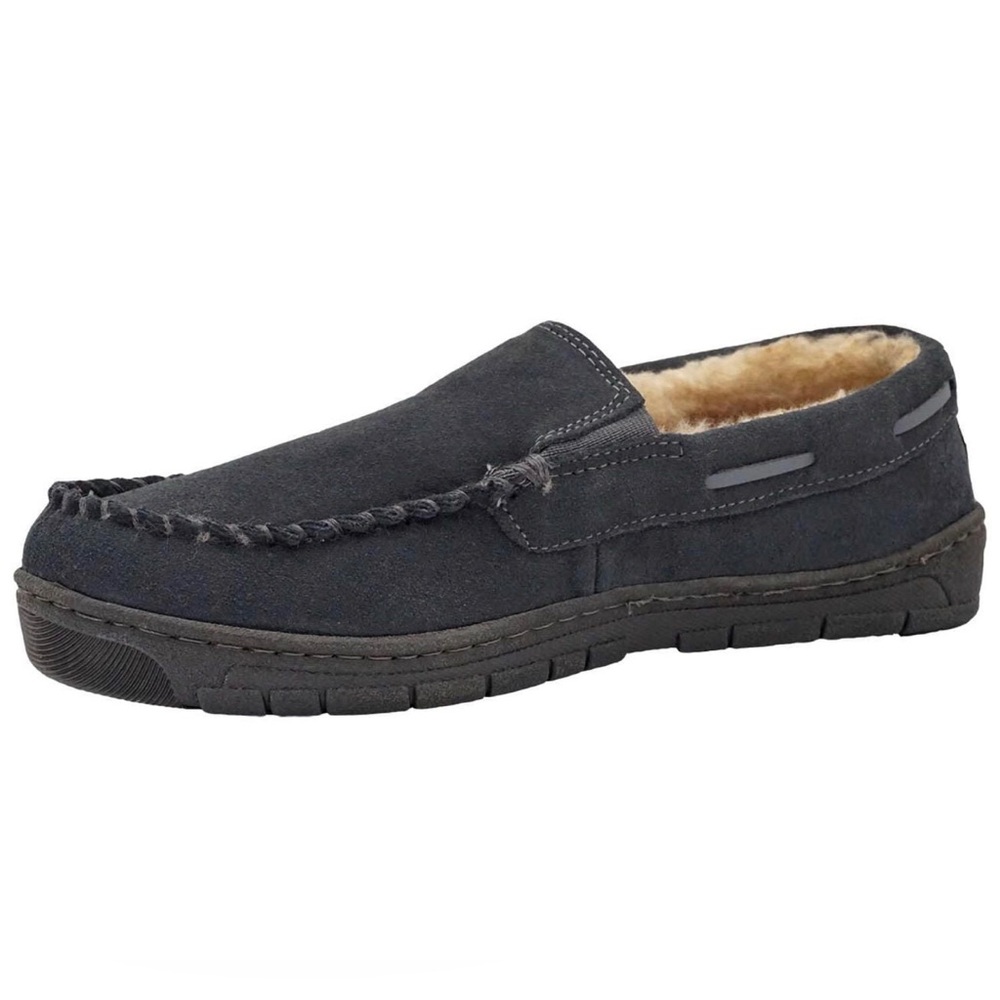 Eddie Bauer Men's Loudon Suede Memory Foam Faux Fur Slipper